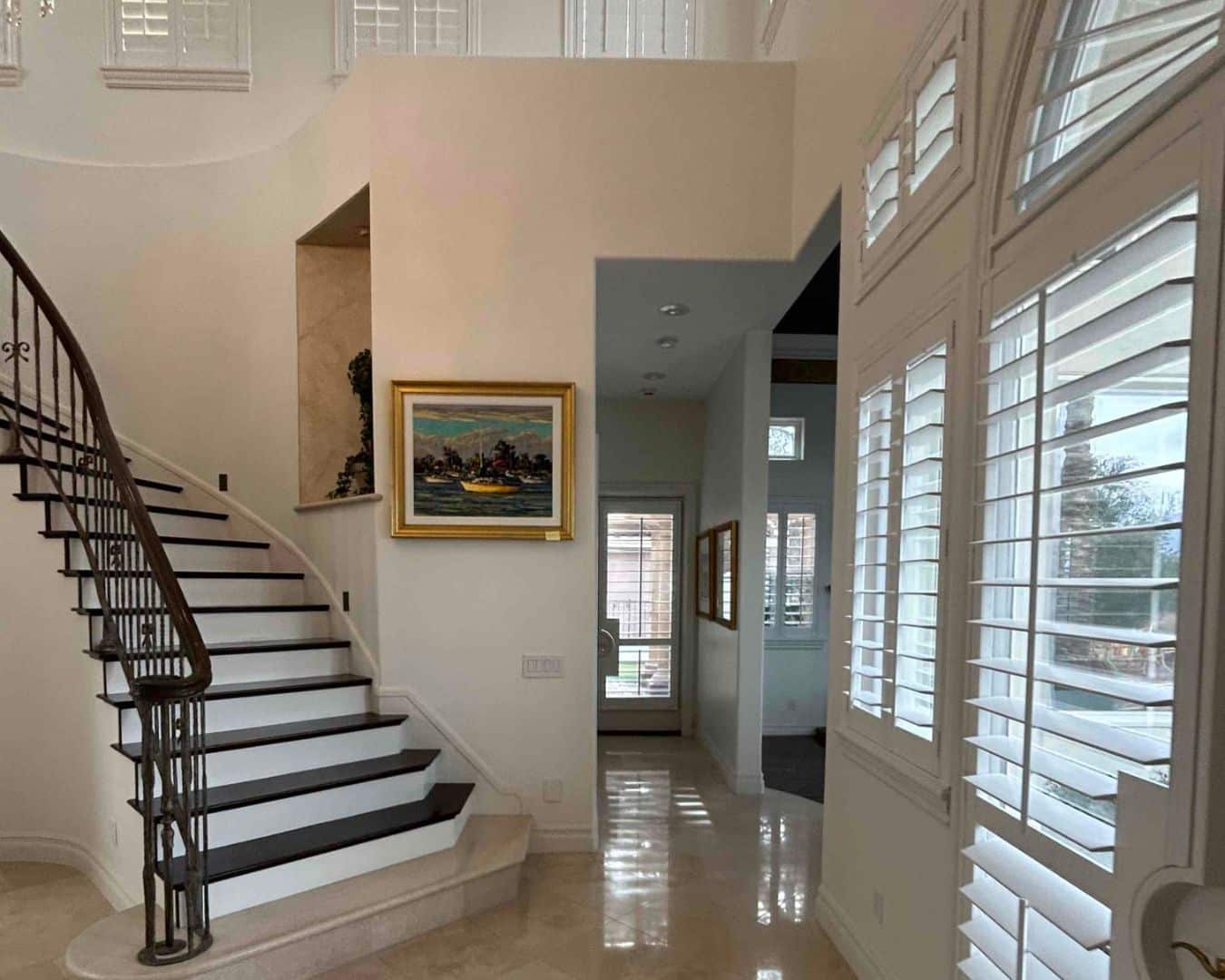 Foyer & staircase inside two-story home